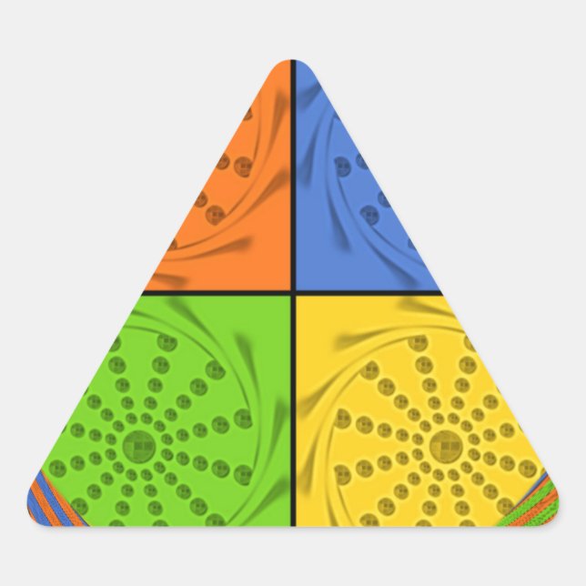 Adesivo Triangular Padrão de tecido egípcio sem costura (Frente)