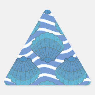Adesivo Triangular Padrão De Vintage Seashell E Ondas