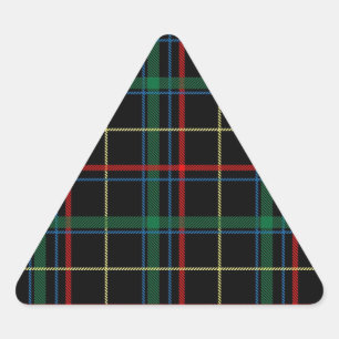 Adesivo Triangular Padrão de Xadrez do Tartan Vermelho e Negro