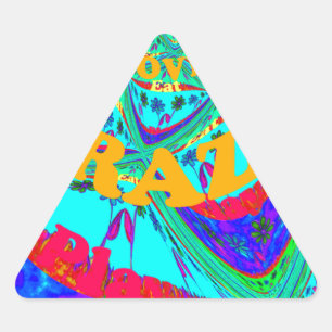 Adesivo Triangular Padrão Floral Vibrante: Um Tributo Brasileiro.