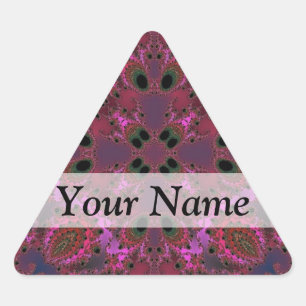 Adesivo Triangular Padrão fractal digital magenta