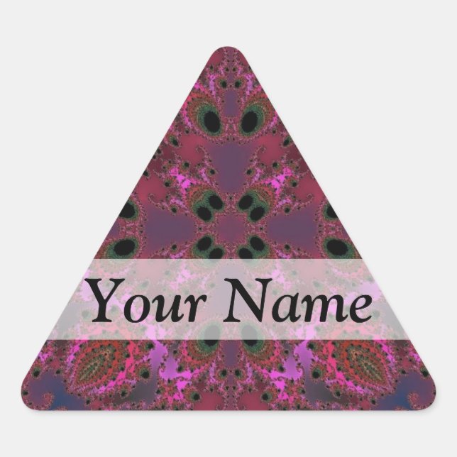 Adesivo Triangular Padrão fractal digital magenta (Frente)