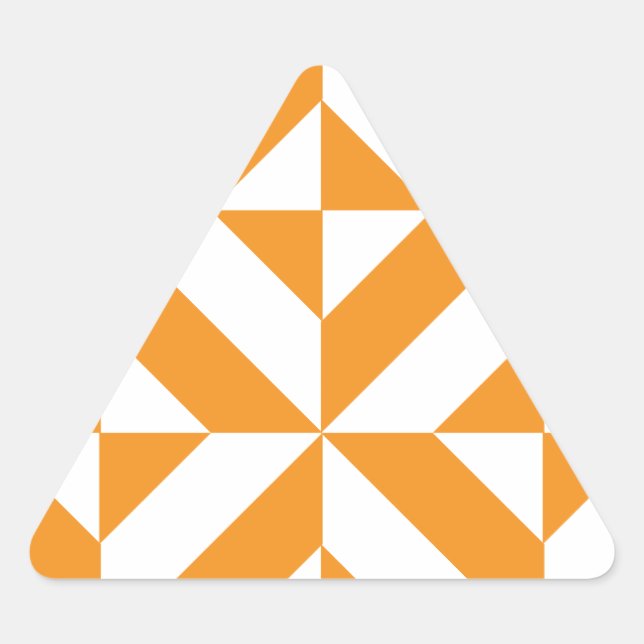 Adesivo Triangular Padrão Geométrico de Deco de Laranja Queimado (Frente)