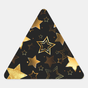 Adesivo Triangular Padrão sem costura com estrelas de Ouro
