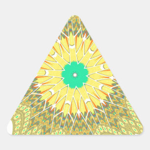 Adesivo Triangular Padrão Tribal Étnico Africano Amarelo Dourado Arte