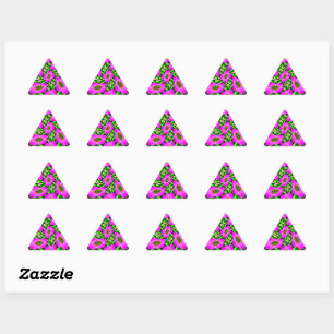 Adesivo Triangular Padrões de Flamingo Rosa