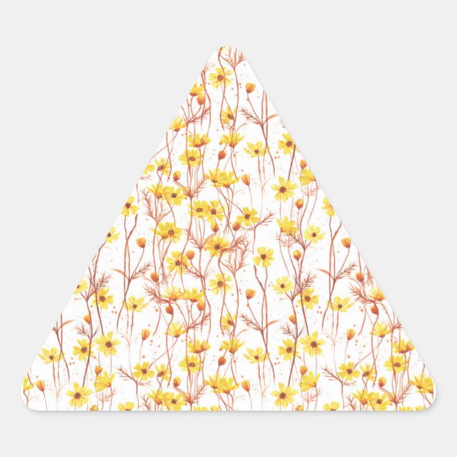 Adesivo Triangular Painted Yellow Daisies (Frente)