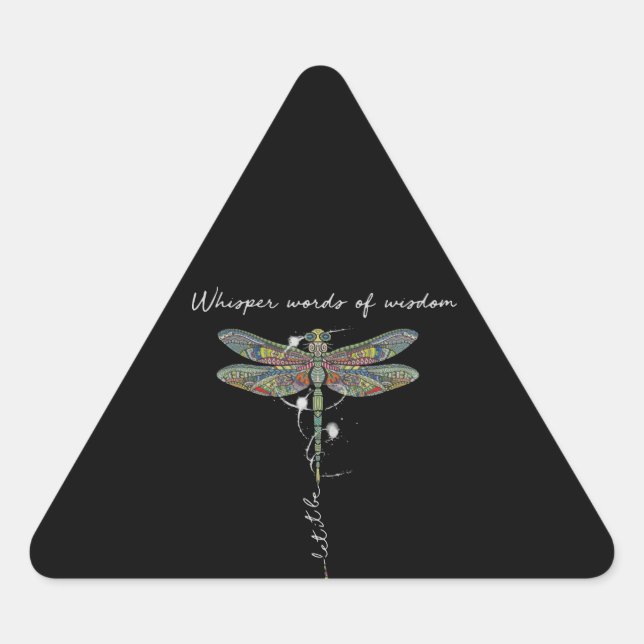 Adesivo Triangular Palavras Sussuras De Dragão De Brocade Sabedoria (Frente)