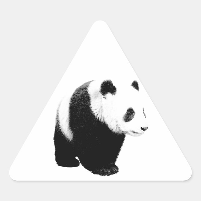 Adesivo Triangular Panda Preta e Branca (Frente)