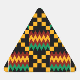 Adesivo Triangular Pano preto, verde, vermelho, e amarelo de Kente