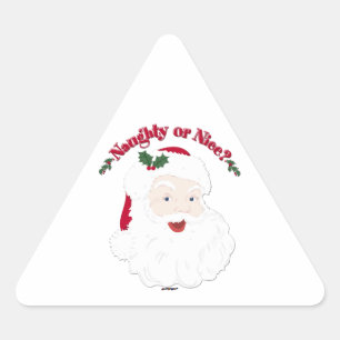 Adesivo Triangular Papai noel do estilo do vintage impertinente ou