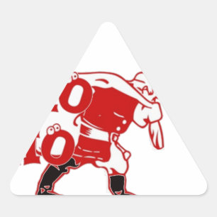 Adesivo Triangular Papais noeis vermelhos e brancos caminhando Ho Ho