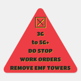 Adesivo Triangular PARAR TRABALHO REMOVER EMF por RoseWrite Sticker