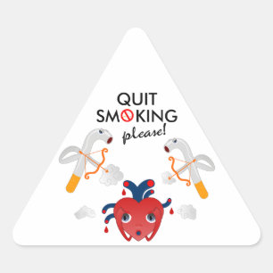 Adesivo Triangular Pare de fumar, por favor