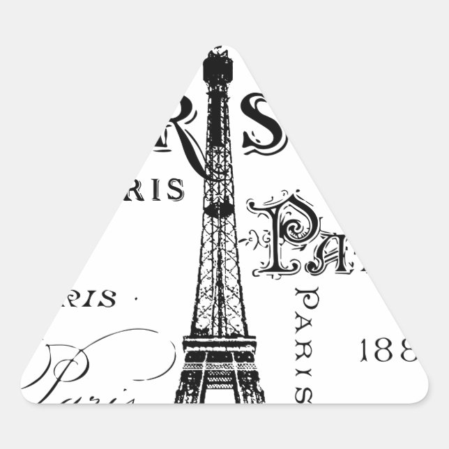 Adesivo Triangular Paris, França, Presentes e Souvenirs (Frente)
