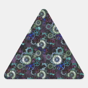 Adesivo Triangular partes de relógios a vapor - impressão roxo por Le