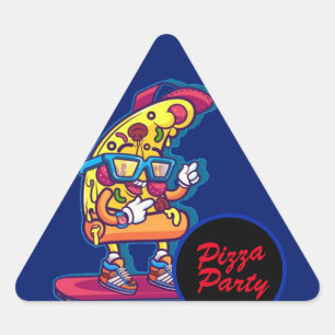 Adesivo Triangular Partido lunático da pizza