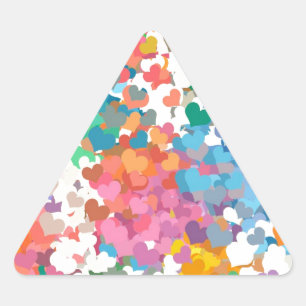 Adesivo Triangular Pastel Confetti Hearts