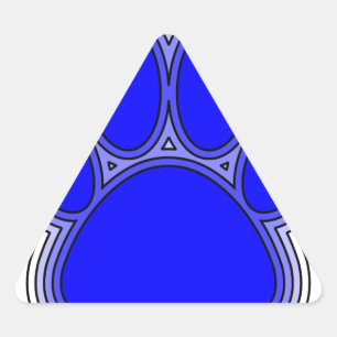 Adesivo Triangular Pata de Cachorro em Azul com Contornos