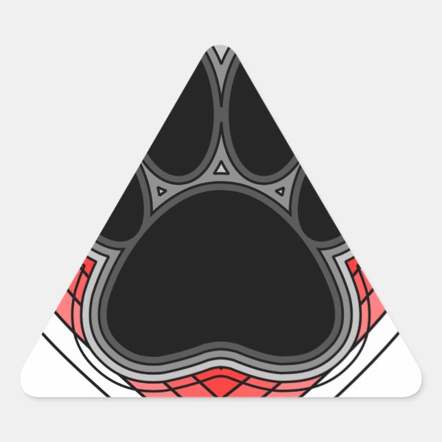 Adesivo Triangular Pata De Cães No Coração Vermelho Com Descrições (Frente)
