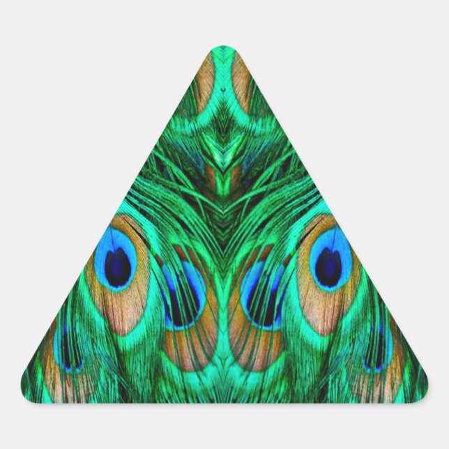 Adesivo Triangular Penas de Peacock Gloriosas (Frente)