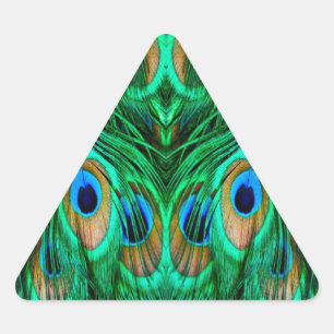 Adesivo Triangular Penas de Peacock Gloriosas