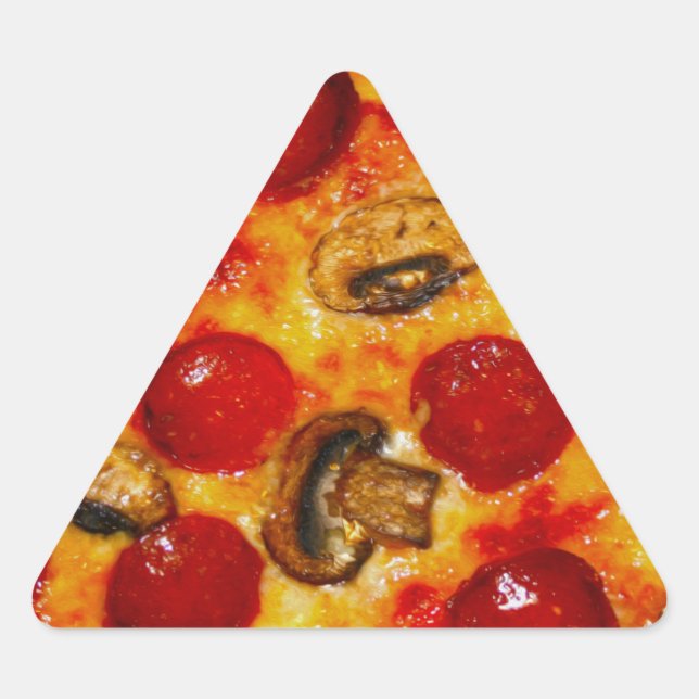 Adesivo Triangular Pepperoni e Mushroom Pizza (Frente)