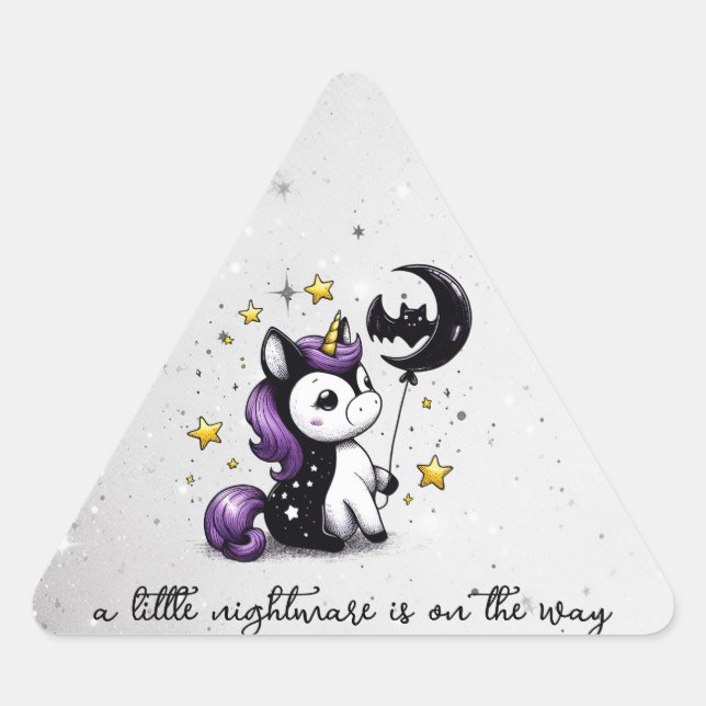 Adesivo Triangular Pequeno Chá de fraldas Unicorn (Frente)