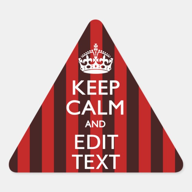 Adesivo Triangular Personalizado Mantenha Calmo seu texto em faixas v (Frente)