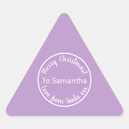 Adesivo Triangular Personalized Christmas from Santa Lilac