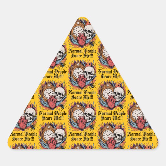 Adesivo Triangular Pessoas Normais Me Assustam (Frente)