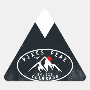 Adesivo Triangular Pikes Peak Colorado Mountain Camping Hike