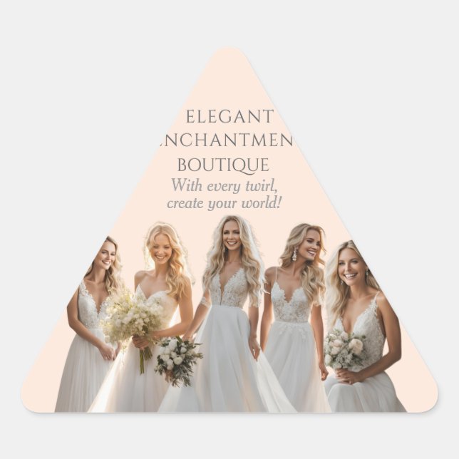 Adesivo Triangular Pink Bridal Bliss Celebrate Love Happiness Wedding (Frente)