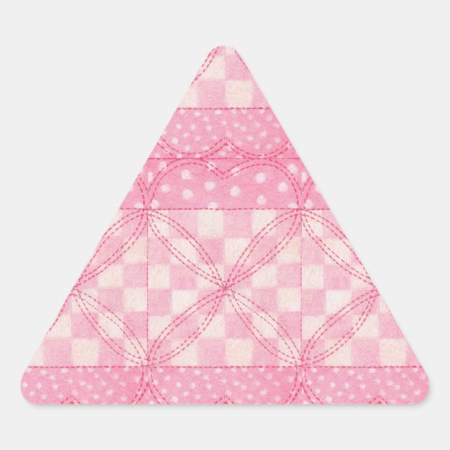 ADESIVO TRIANGULAR PINK CORAÇÃO COM PINOS (Frente)