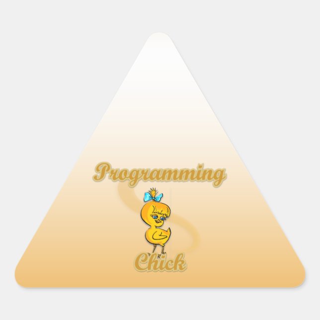 Adesivo Triangular Pintinho de programação (Frente)