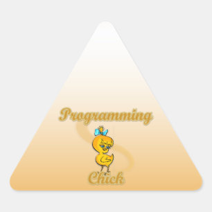 Adesivo Triangular Pintinho de programação