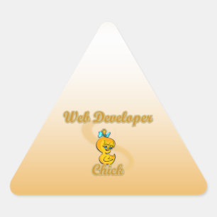 Adesivo Triangular Pintinho para desenvolvedores da Web