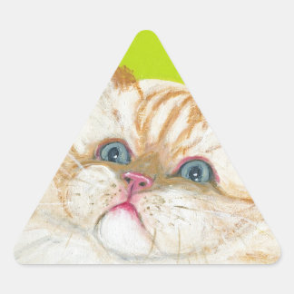 Adesivo Triangular Pintura de Gato Longo por Ania M Milo