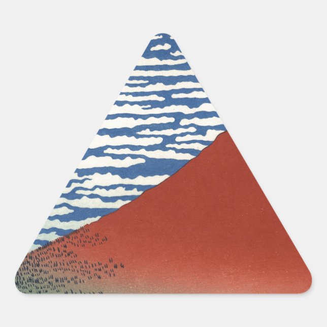 Adesivo Triangular Pintura do vulcão Monte Fuji Japão (Frente)