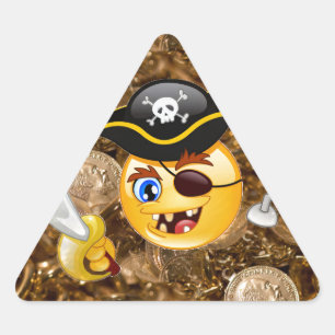 Adesivo Triangular pirata do tesouro emoji