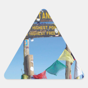 Adesivo Triangular Placa indicativa no cume do Kilimanjaro Quênia