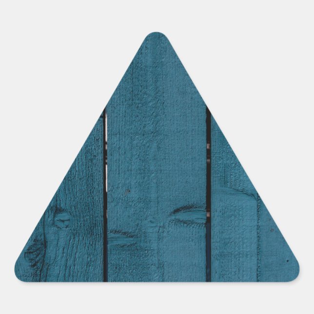 Adesivo Triangular Placas de madeira pintadas de cor azul (Frente)