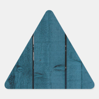 Adesivo Triangular Placas de madeira pintadas de cor azul