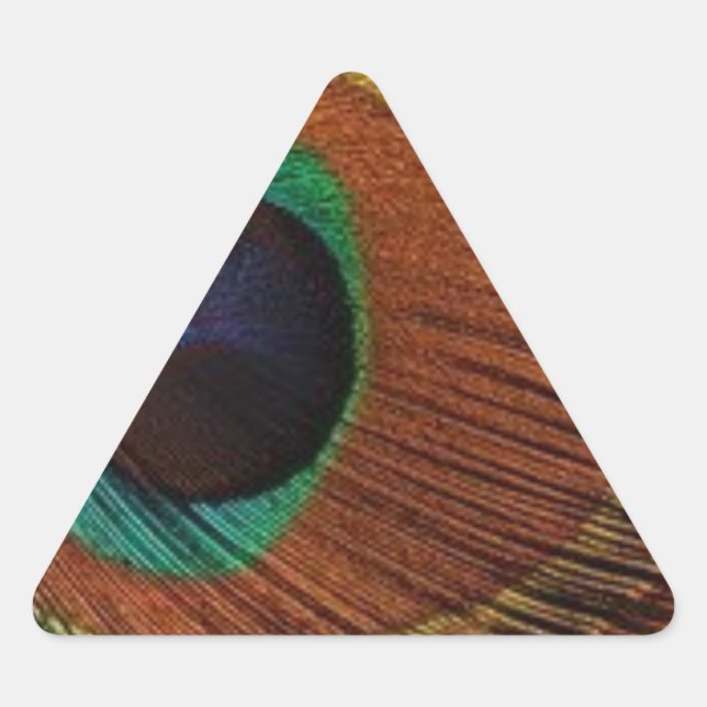 Adesivo Triangular pluma de pavão-1-vermelho e ouro (Frente)