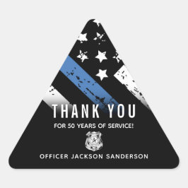 Adesivo Triangular Police Retirement Anniversary Blue Line Flag