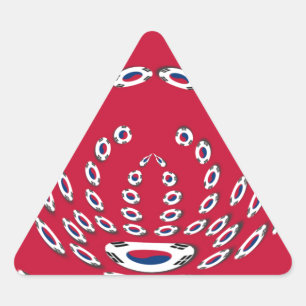 Adesivo Triangular Pontos de Bolinhas da Bandeira Sul-Coreana: Um Toq
