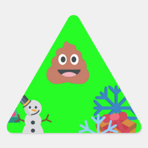 Adesivo Triangular poop emoji de natal