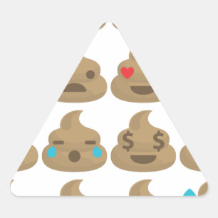 Adesivo Triangular poop emojis