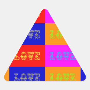 Adesivo Triangular Pop Art Love