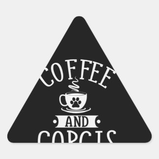 Adesivo Triangular Presente no cão | Café E Corgis - Presente De Corg